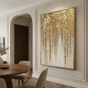 Contemporary Luxe Art | Golden Petal Falls