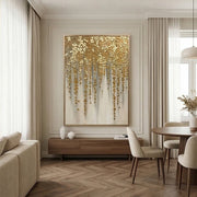 Contemporary Luxe Art | Golden Petal Falls