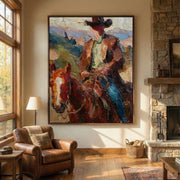 Vintage Americana Art | Crimson Steed Rider