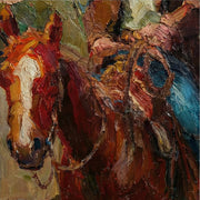 Vintage Americana Art | Crimson Steed Rider
