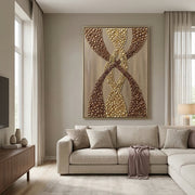 Contemporary Luxe Art | Interwoven Golden Tides