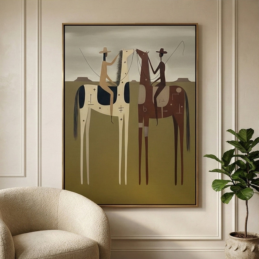 Vintage Americana Art | Frontier Mirror Riders