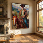 Vintage Americana Art | Crimson Steed Rider