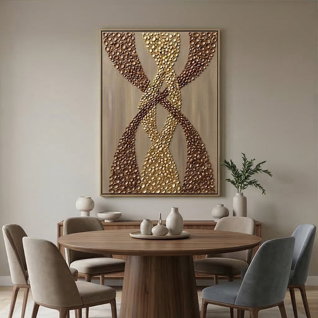 Contemporary Luxe Art | Interwoven Golden Tides