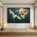 Impressionist Art | Moonlit Crane Duet
