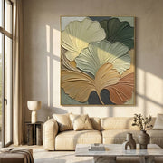 3D textured Art | Golden Leaf Whispers