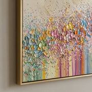 3D-Textured Art | Petal Cascade Glow - A
