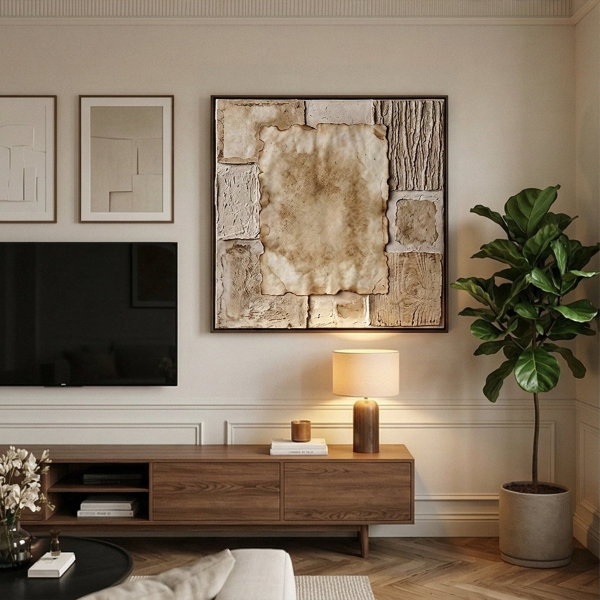 Wabi-Sabi Art | Aged Linen Layers