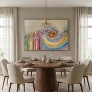 3D-Textured Art | Petal Cascade Glow - A