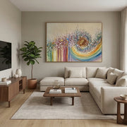 3D-Textured Art | Petal Cascade Glow - A