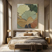 3D textured Art | Golden Leaf Whispers