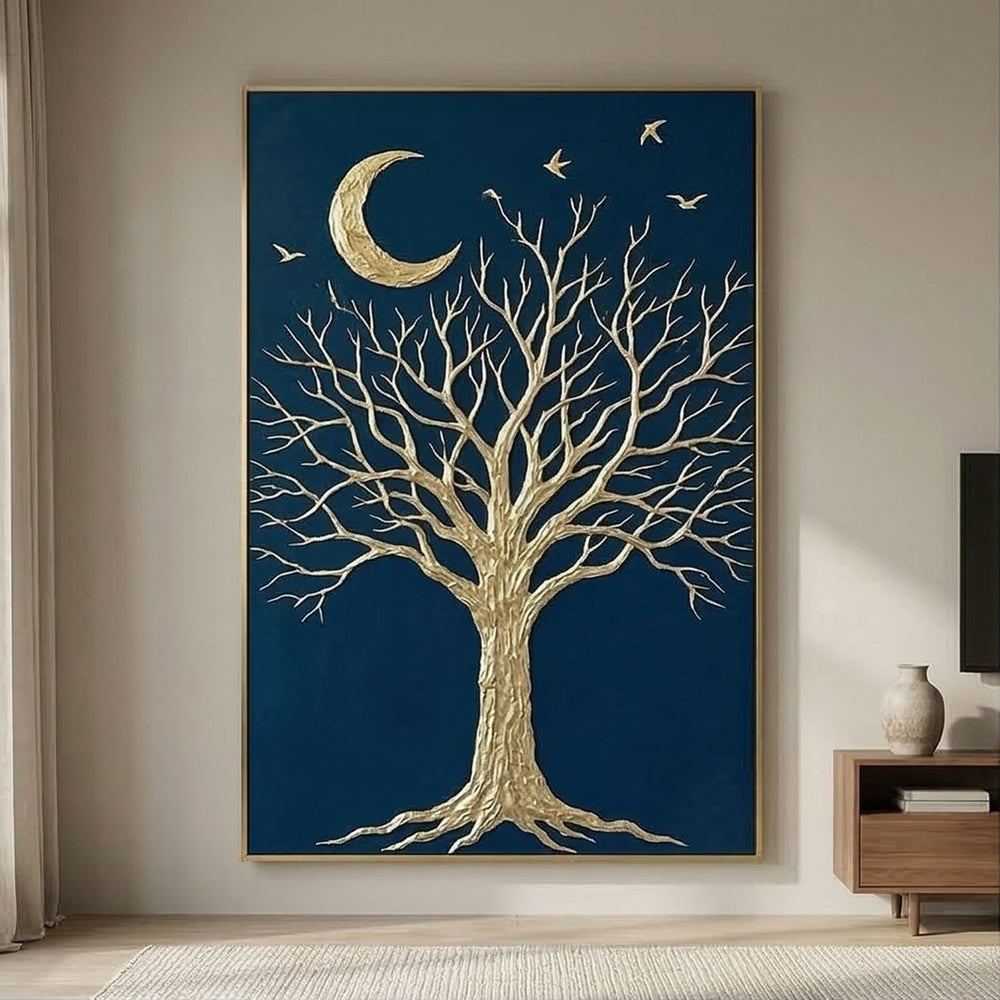 Contemporary Luxe Art | Moonlit Branch Reverie