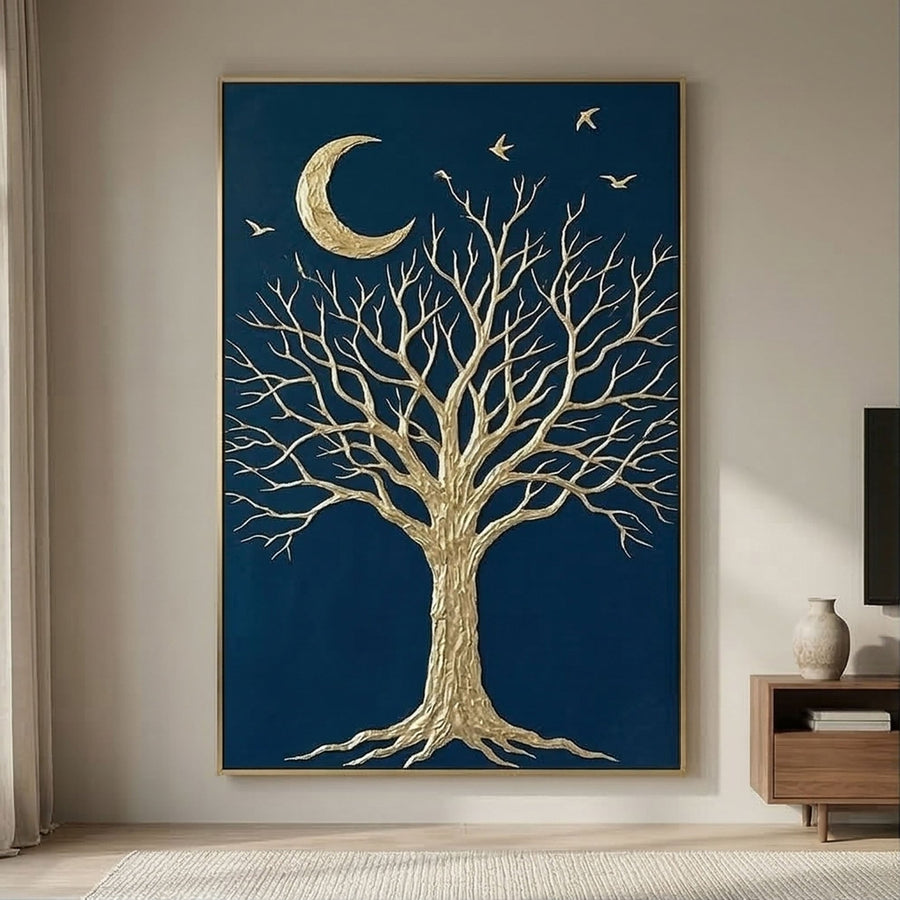Contemporary Luxe Art | Moonlit Branch Reverie