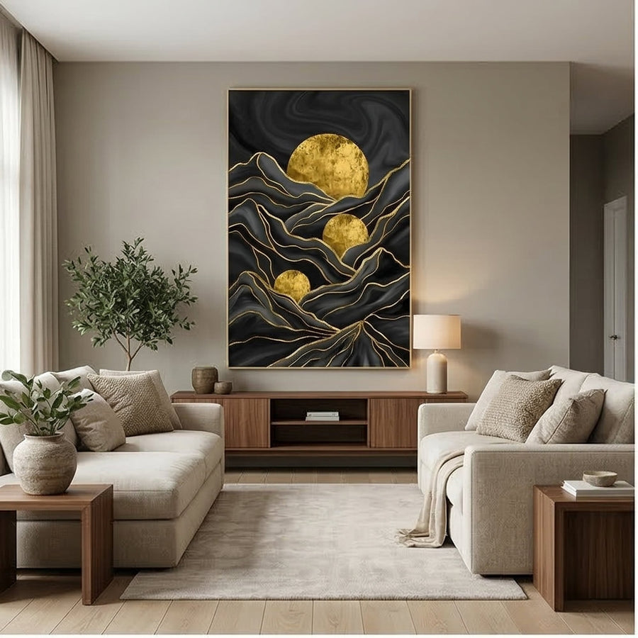 Contemporary Luxe Art | Golden Horizon Echo