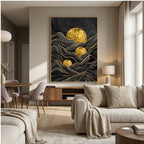 Contemporary Luxe Art | Golden Horizon Echo