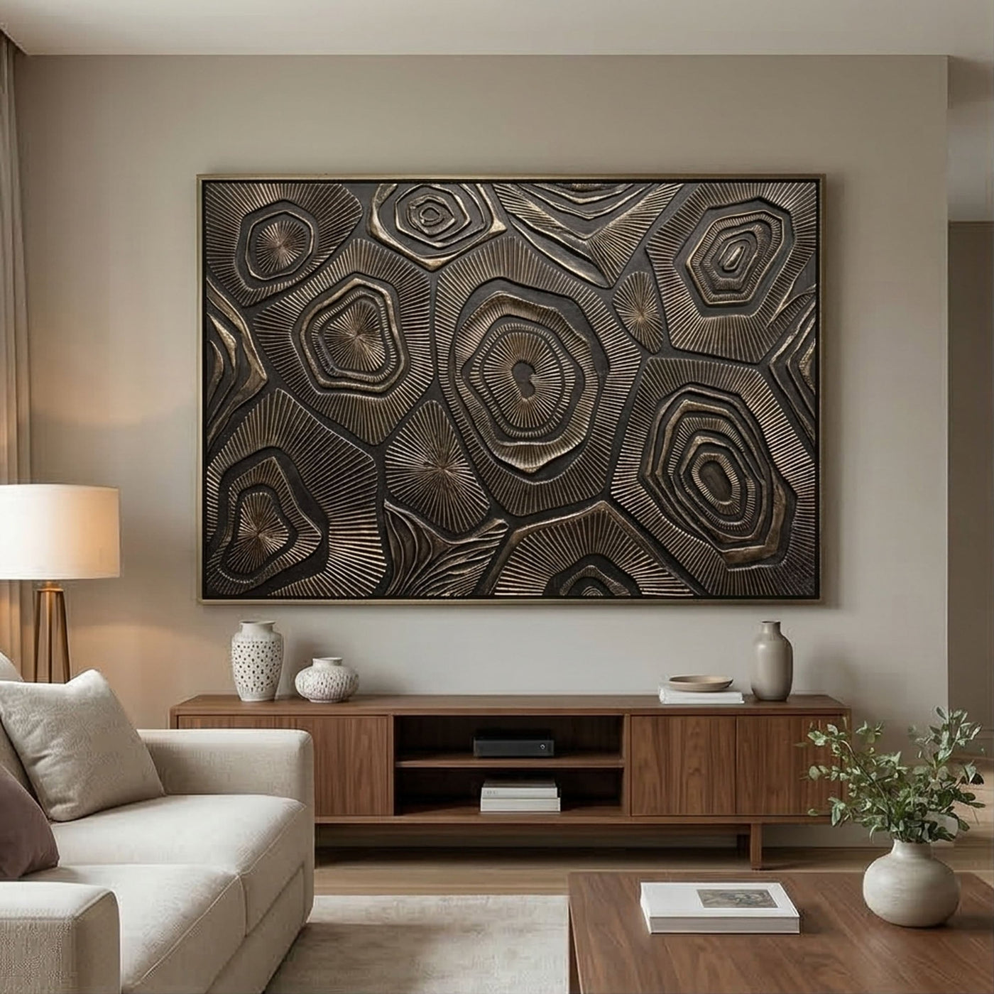 Contemporary Luxe Art | Bronze Strata Echo