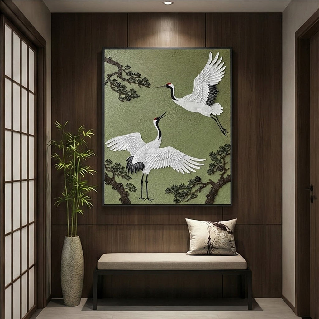 Impressionist Art | Crane & Pine Serenity