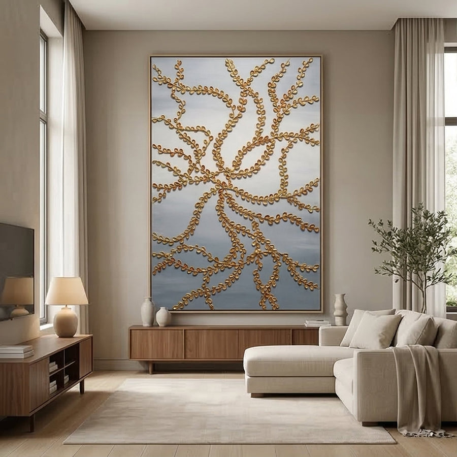Contemporary Luxe Art | Gilded Vine Lace