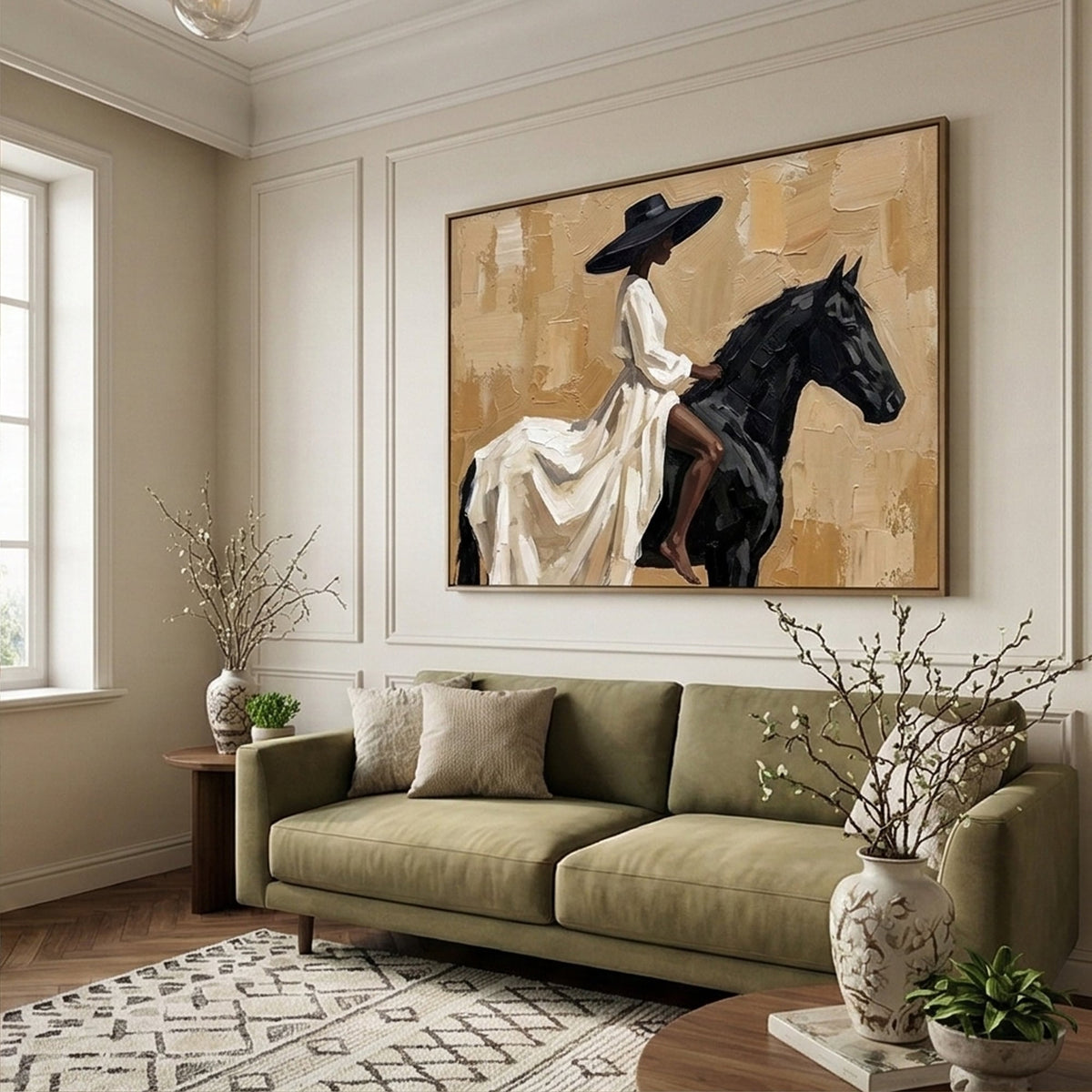 Vintage Americana Art | Ivory Reins Drift