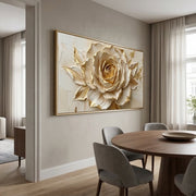 Contemporary Luxe Art | Gilded Rose Bloom