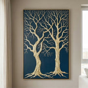 Contemporary Luxe Art | Gilded Midnight Grove
