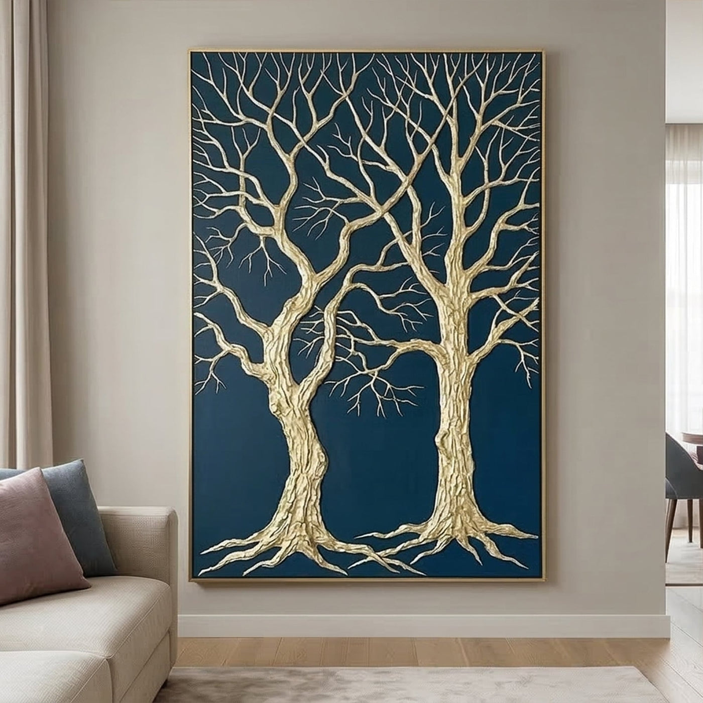 Contemporary Luxe Art | Gilded Midnight Grove