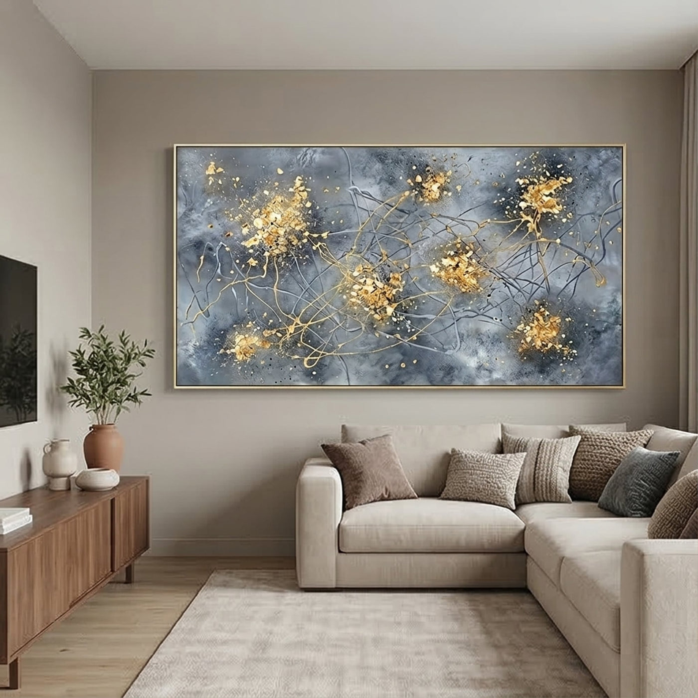 Contemporary Luxe Art | Golden Ember Bloom