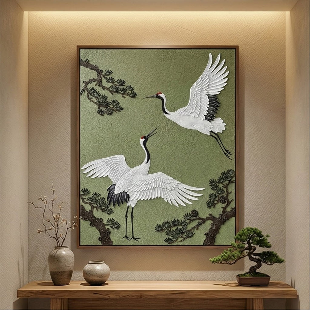 Impressionist Art | Crane & Pine Serenity