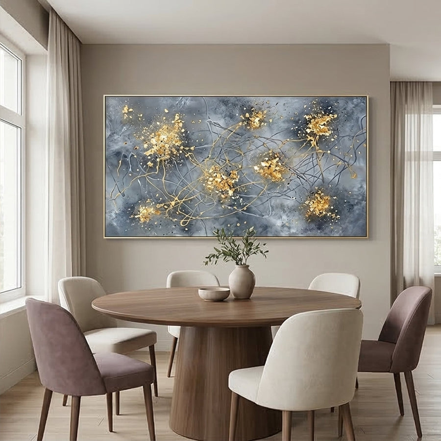 Contemporary Luxe Art | Golden Ember Bloom
