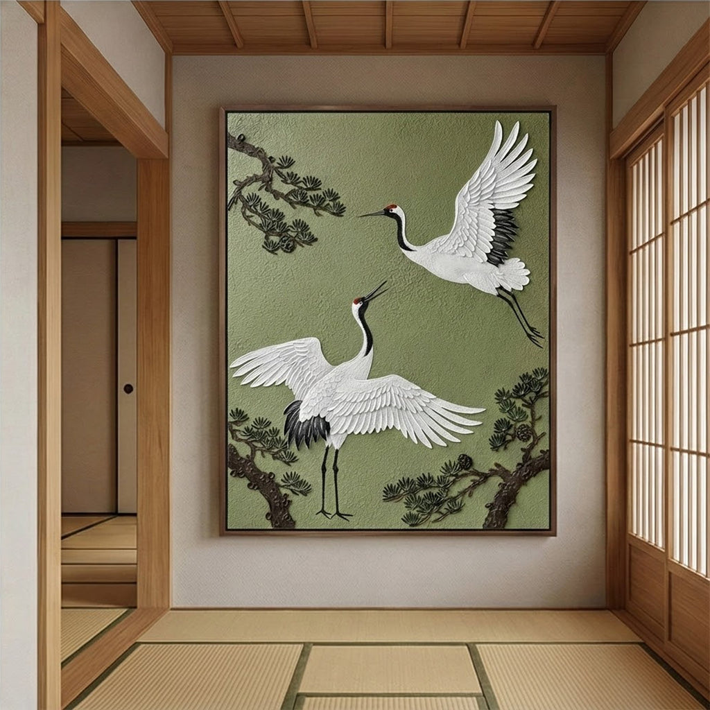 Impressionist Art | Crane & Pine Serenity