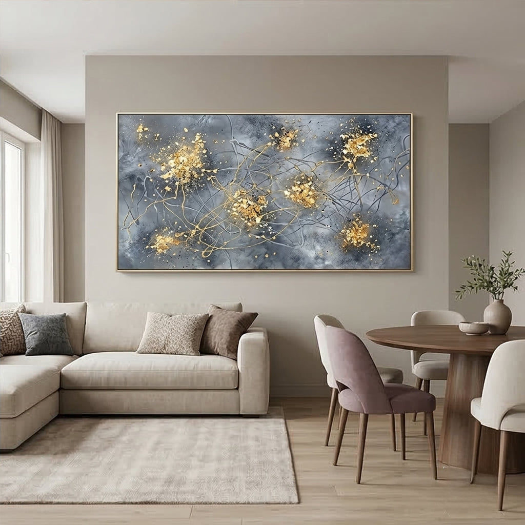Contemporary Luxe Art | Golden Ember Bloom