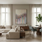 3D-Textured Art | Petal Cascade Glow - D