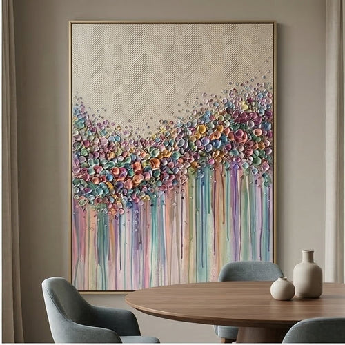 3D-Textured Art | Petal Cascade Glow - D