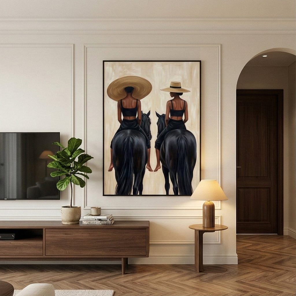 Vintage Americana Art | Golden Saddle Poise