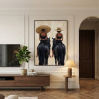 Vintage Americana Art | Golden Saddle Poise