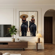 Vintage Americana Art | Golden Saddle Poise