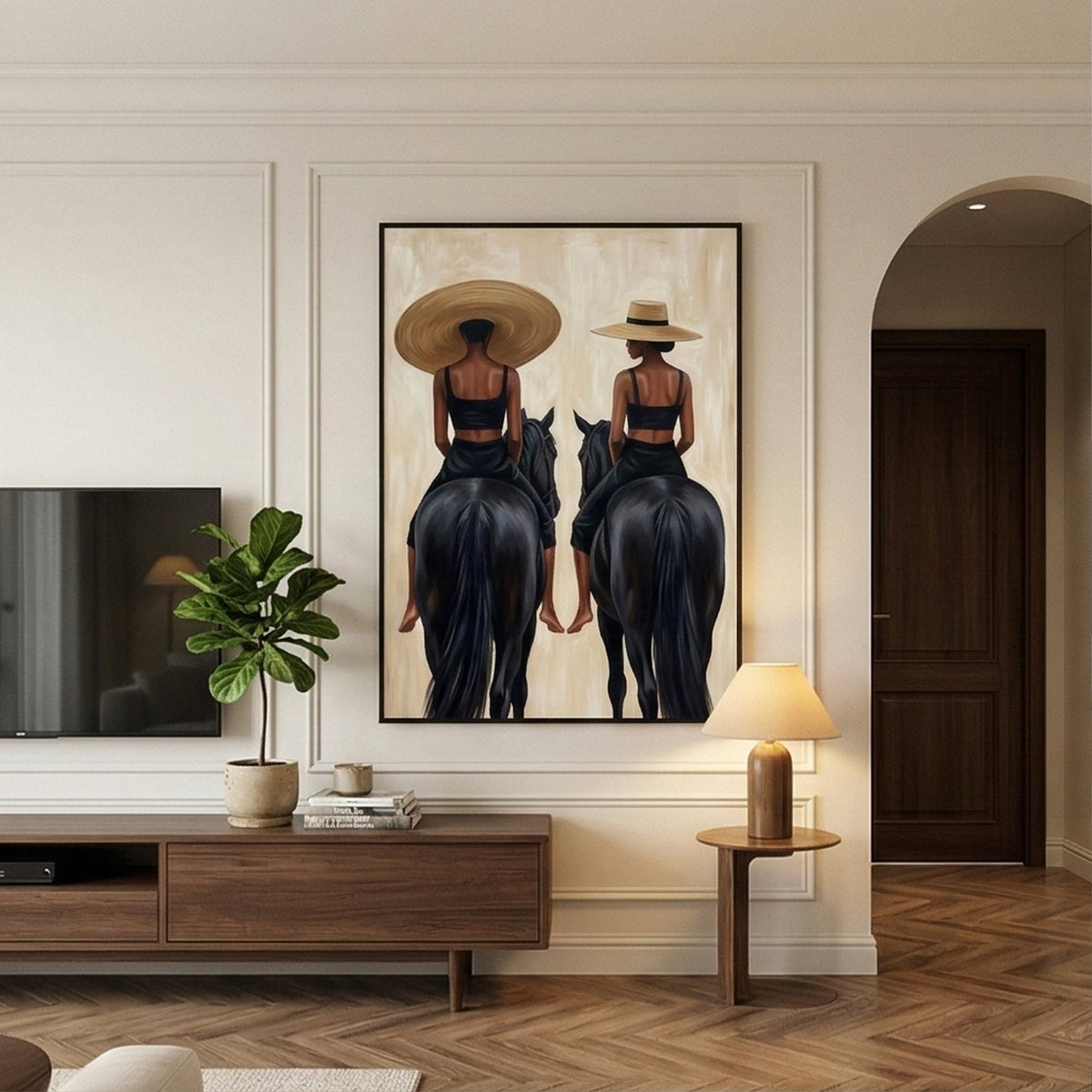 Vintage Americana Art | Golden Saddle Poise