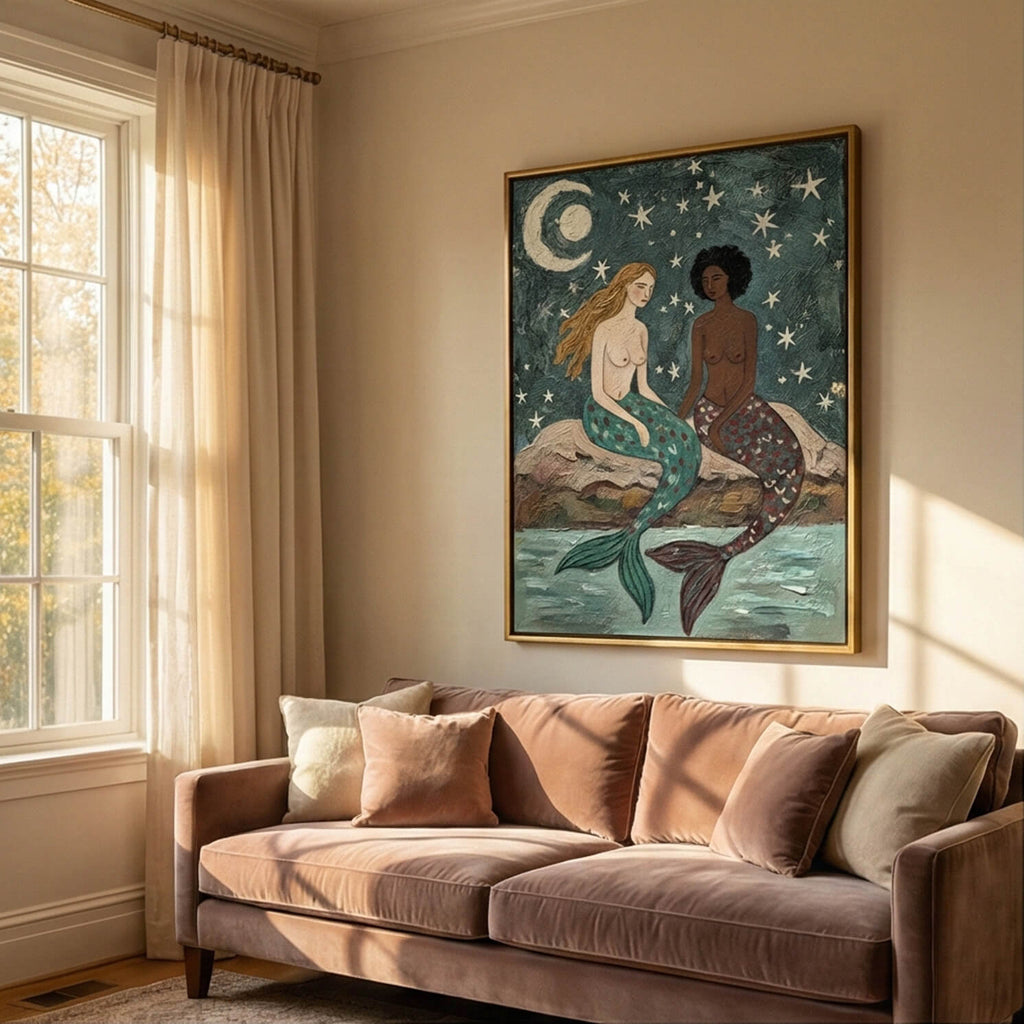 Surreal Art | Moonlit Mermaid Duet
