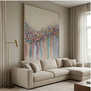 3D-Textured Art | Petal Cascade Glow - D