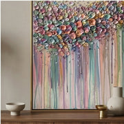 3D-Textured Art | Petal Cascade Glow - D