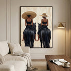 Vintage Americana Art | Golden Saddle Poise