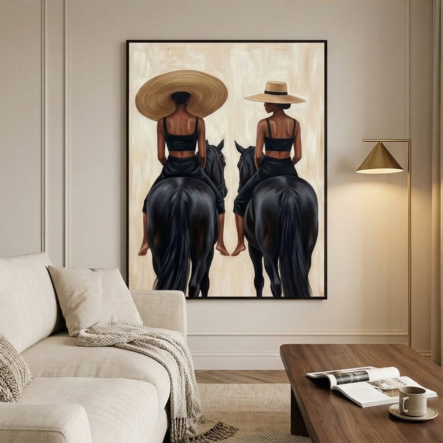 Vintage Americana Art | Golden Saddle Poise