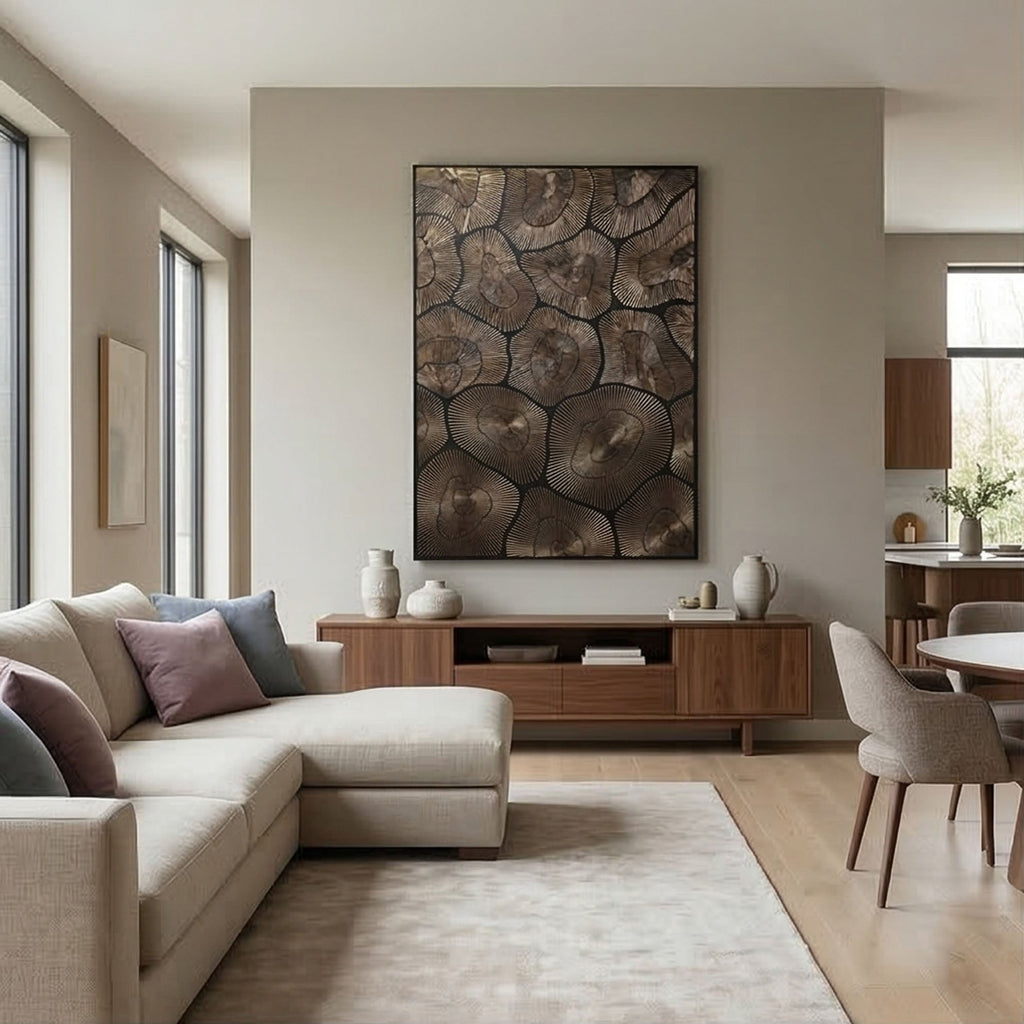 Contemporary Luxe Art | Bronze Halo Rhythm