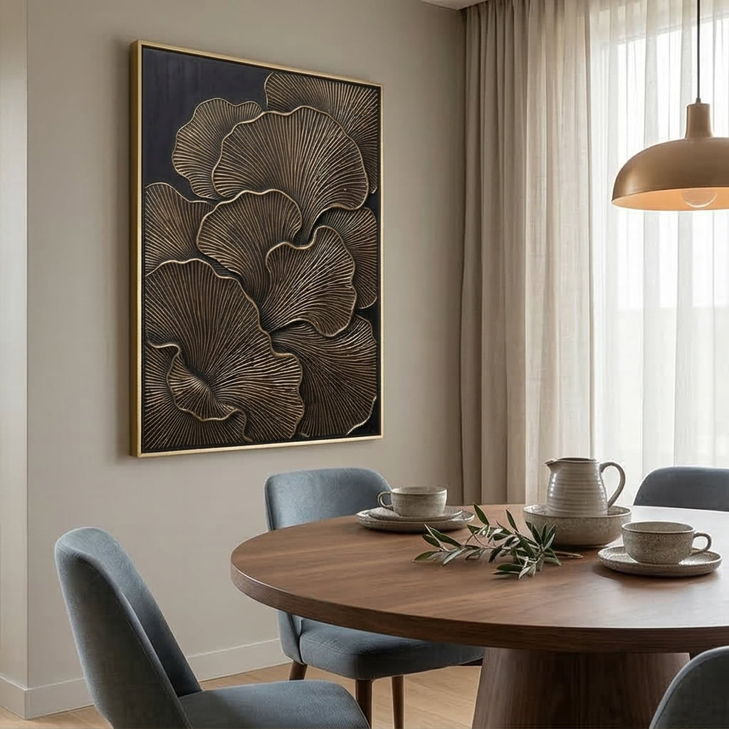Contemporary Luxe Art | Bronze Petal Whisper