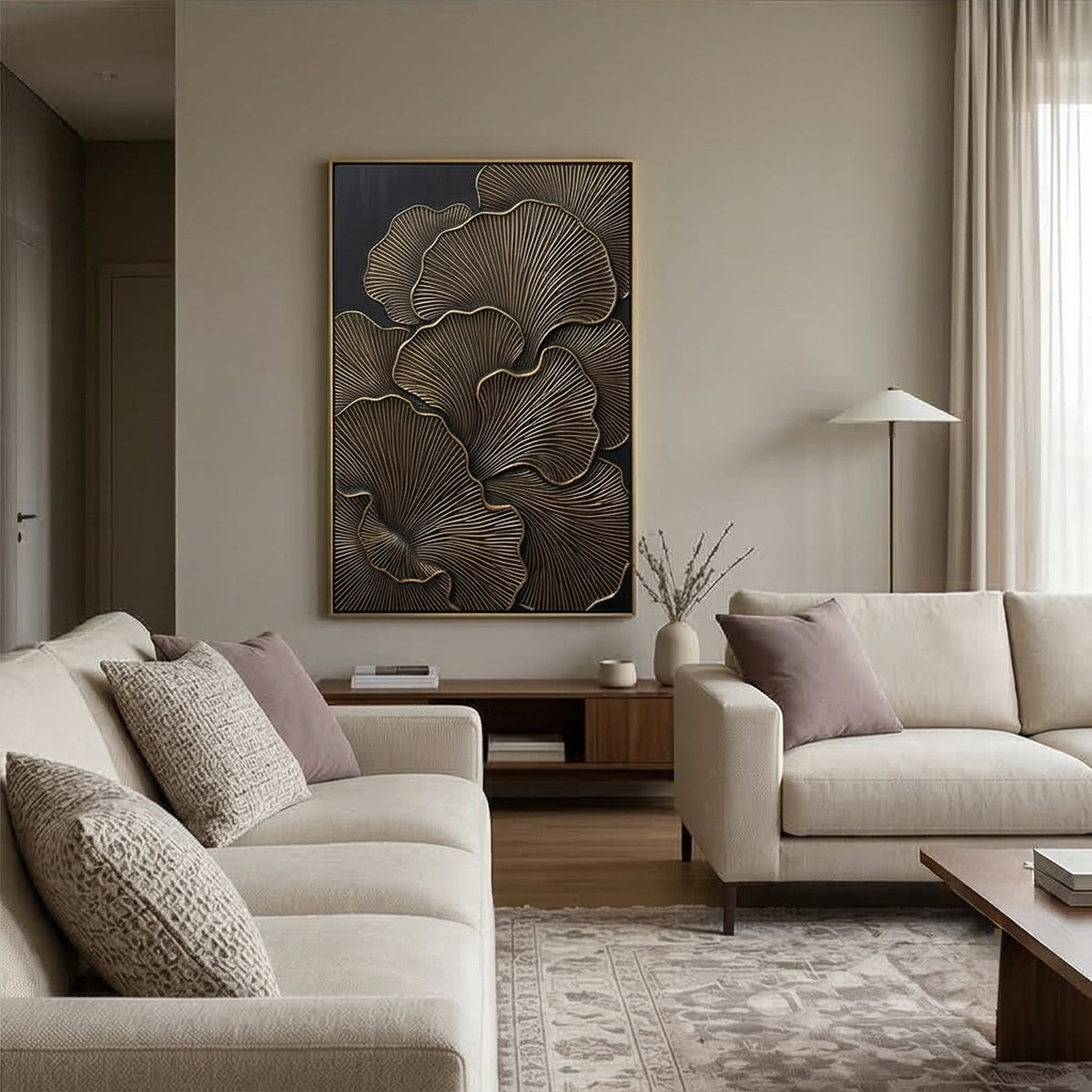 Contemporary Luxe Art | Bronze Petal Whisper