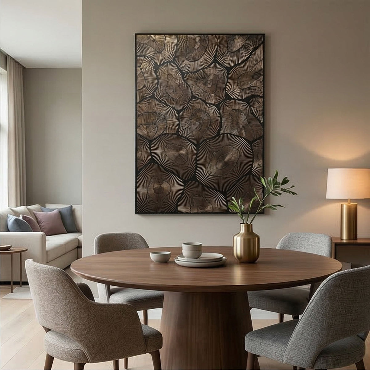 Contemporary Luxe Art | Bronze Halo Rhythm