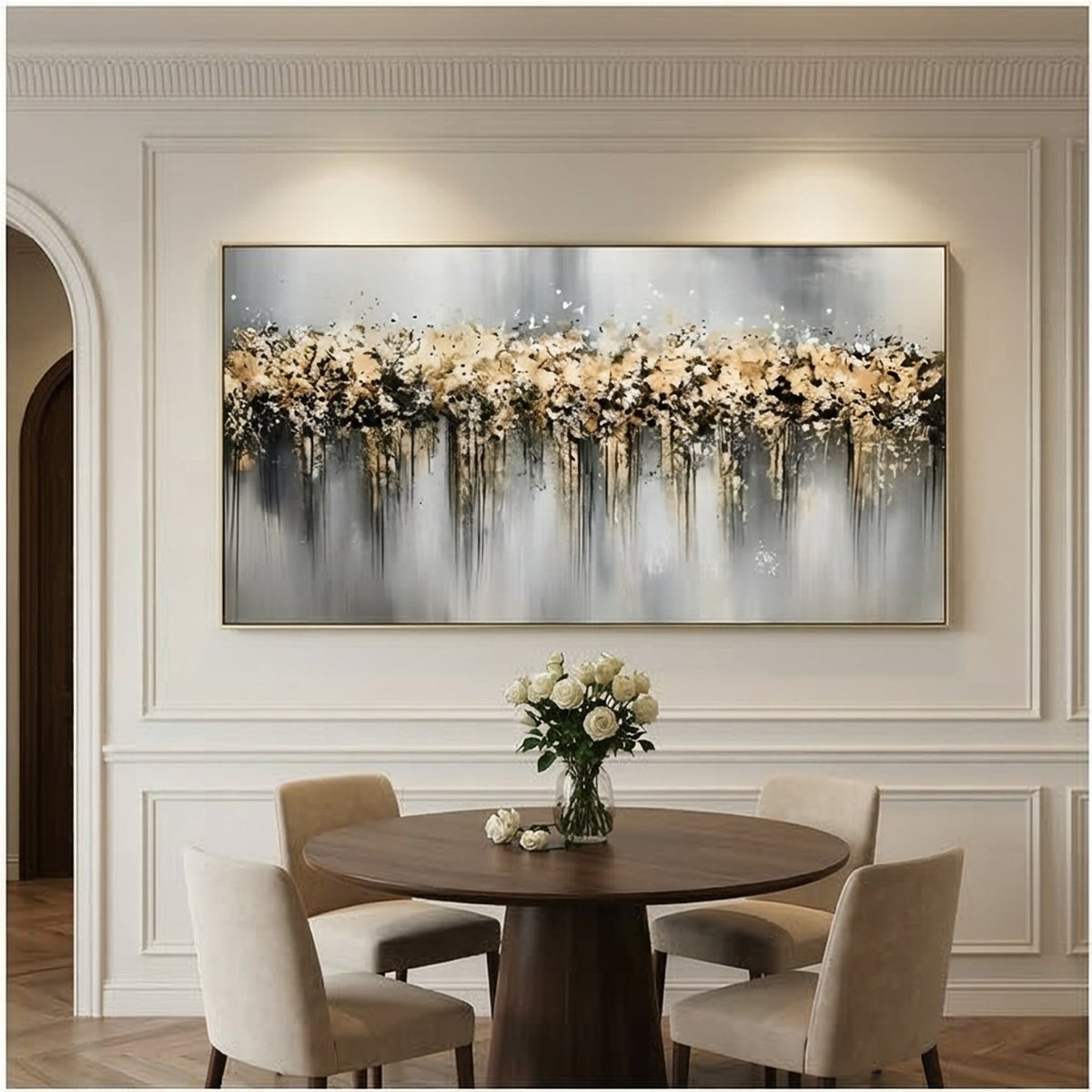 Contemporary Luxe Art | Ivory Drift Horizon