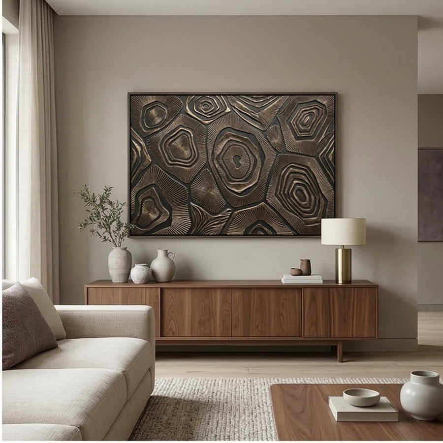 Contemporary Luxe Art | Bronze Strata Echo