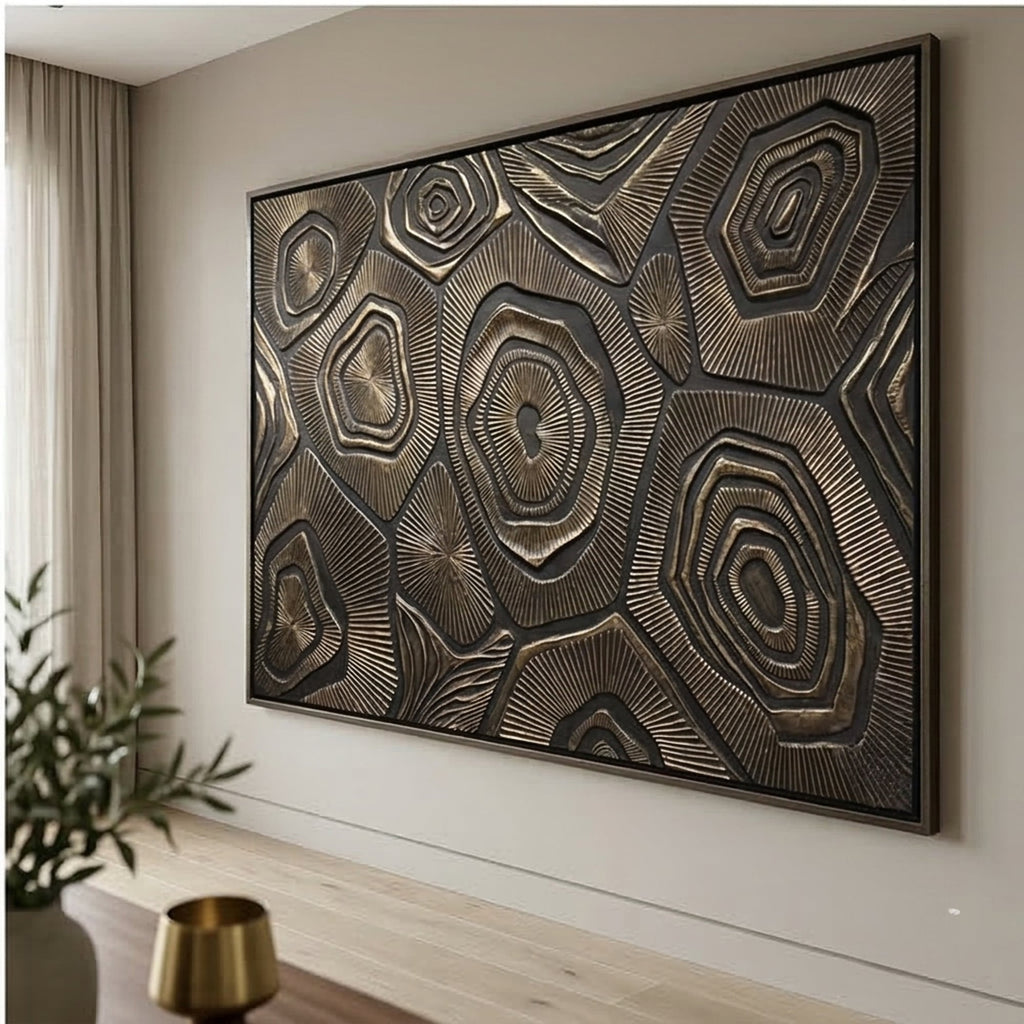 Contemporary Luxe Art | Bronze Strata Echo