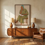 Surreal Art | Cozy-Green Striped Reader